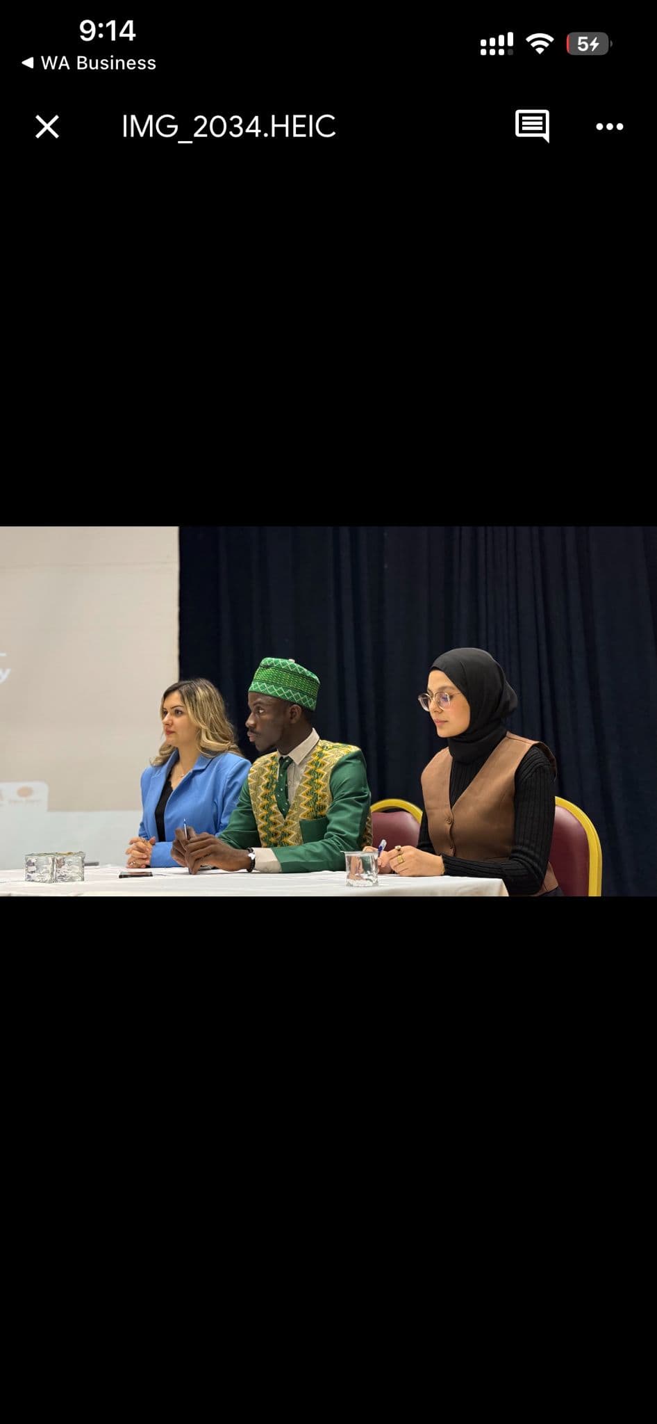 Participants in group networking moment